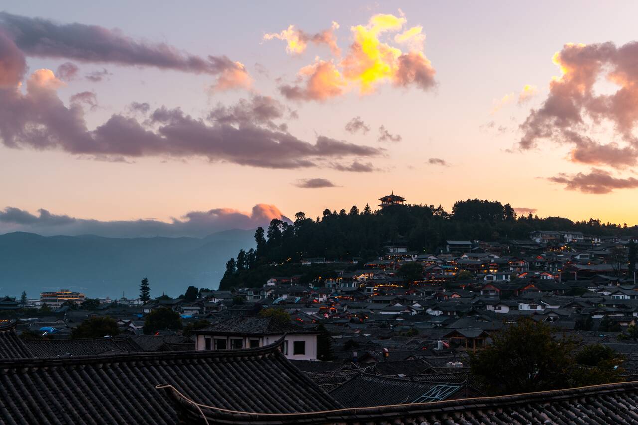 Lijiang Old Town at sunset