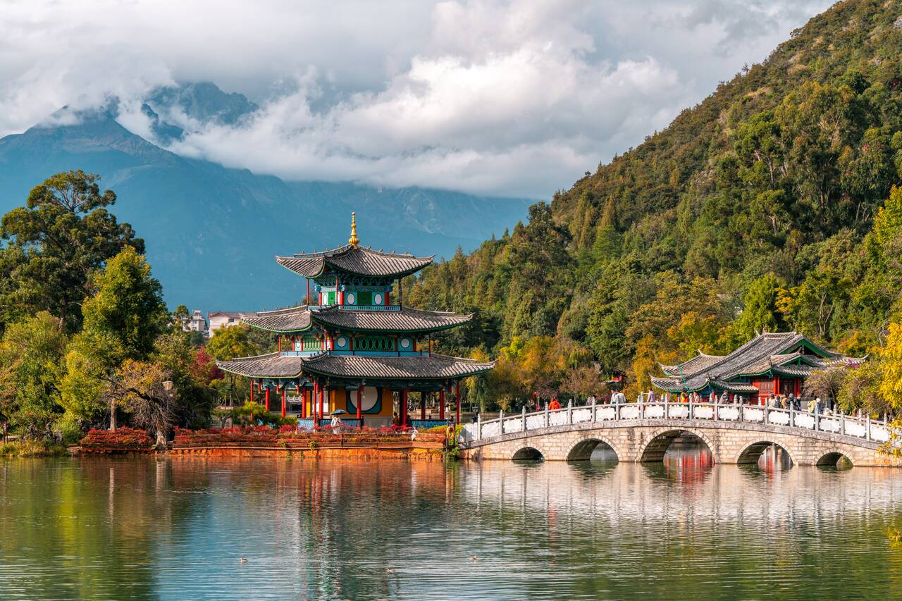 A temple at Black Dragon Pool Park