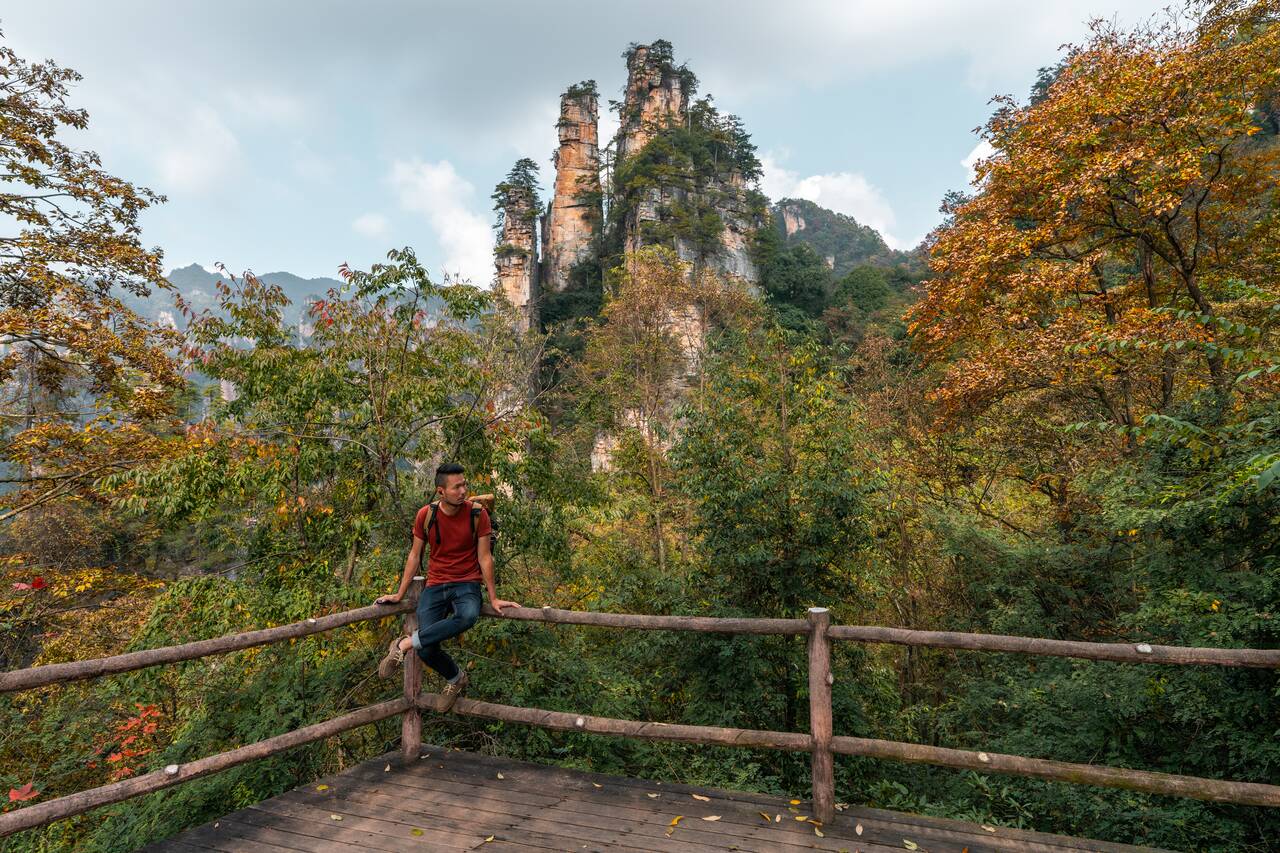 Me sitting at a viewpooint on my way down to 10-Mile Gallery