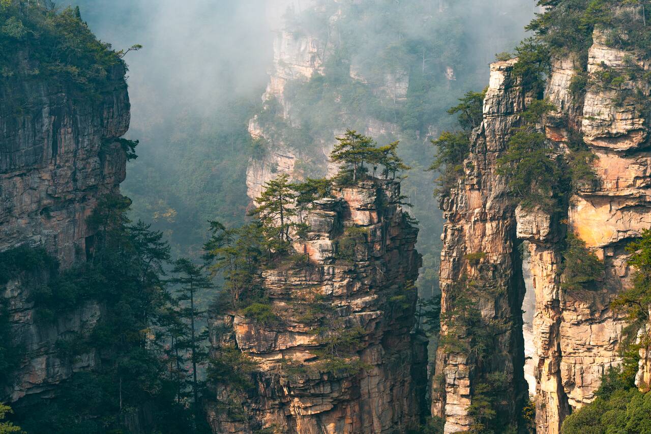 Clouds over peaks in Zhangjiajie