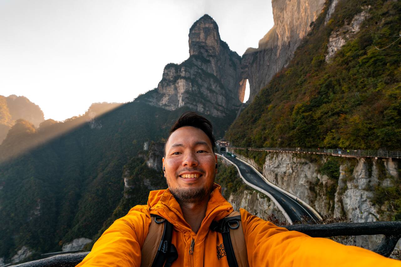 Me at middle station in Tianmen Mountain