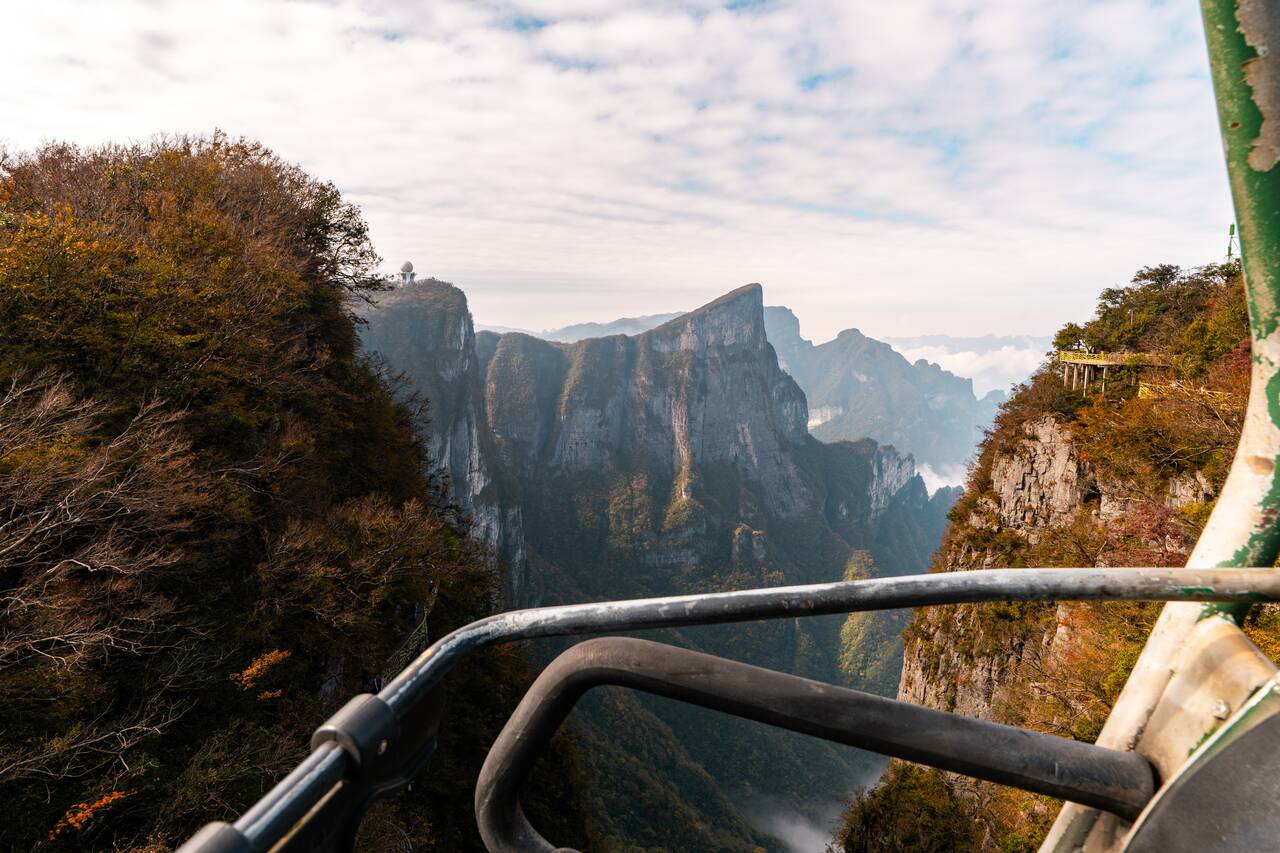 View from the Forest Cable Car at Tianmen Mountain