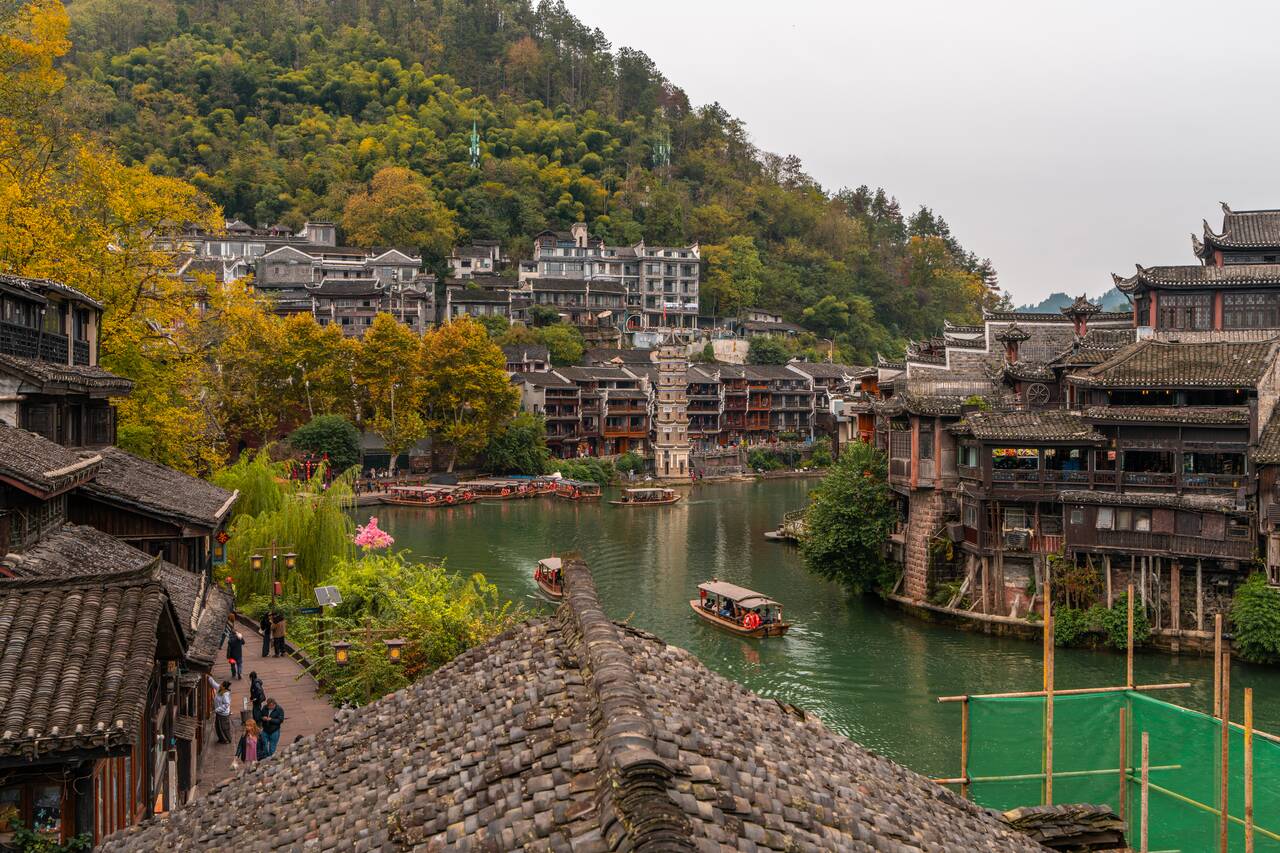 A boat on the Tuojiang River in Fenghuang