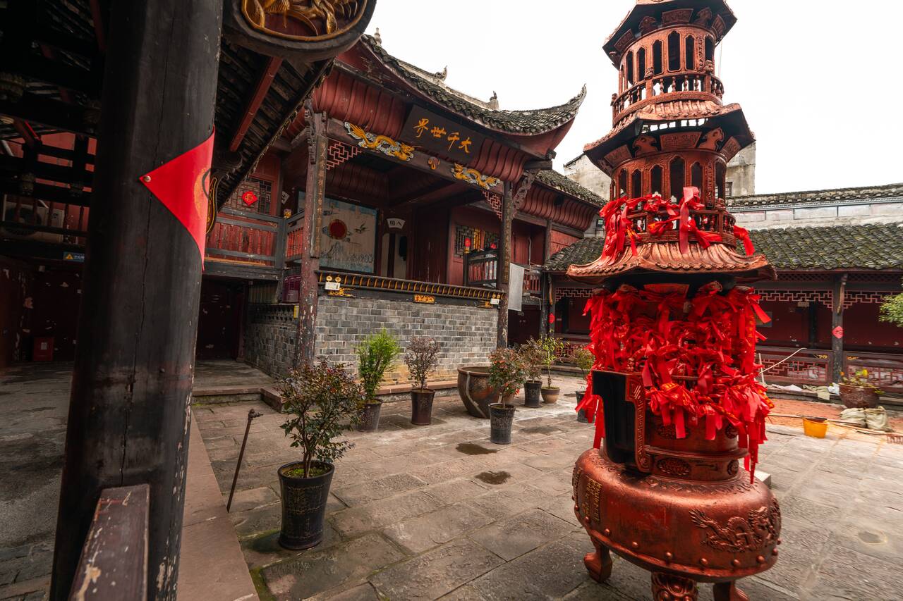 The stage inside Yangjia Ancestral Temple