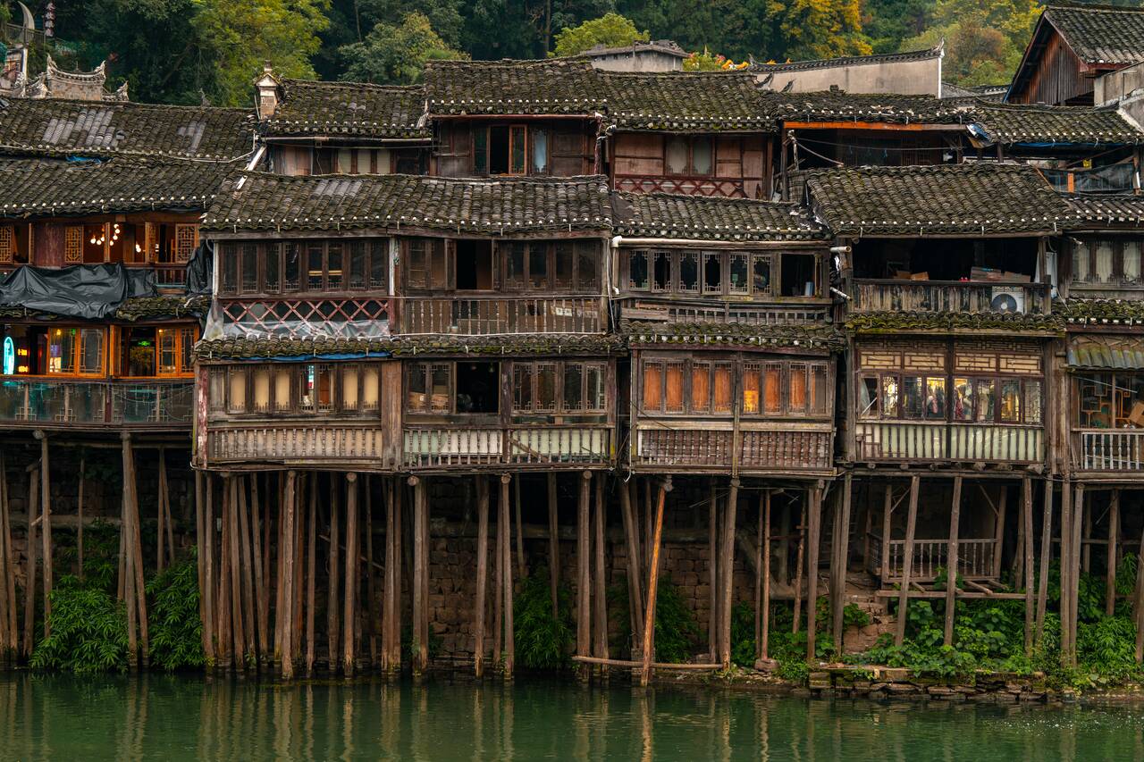 Houses on stilts at Fenghuang Ancient Village