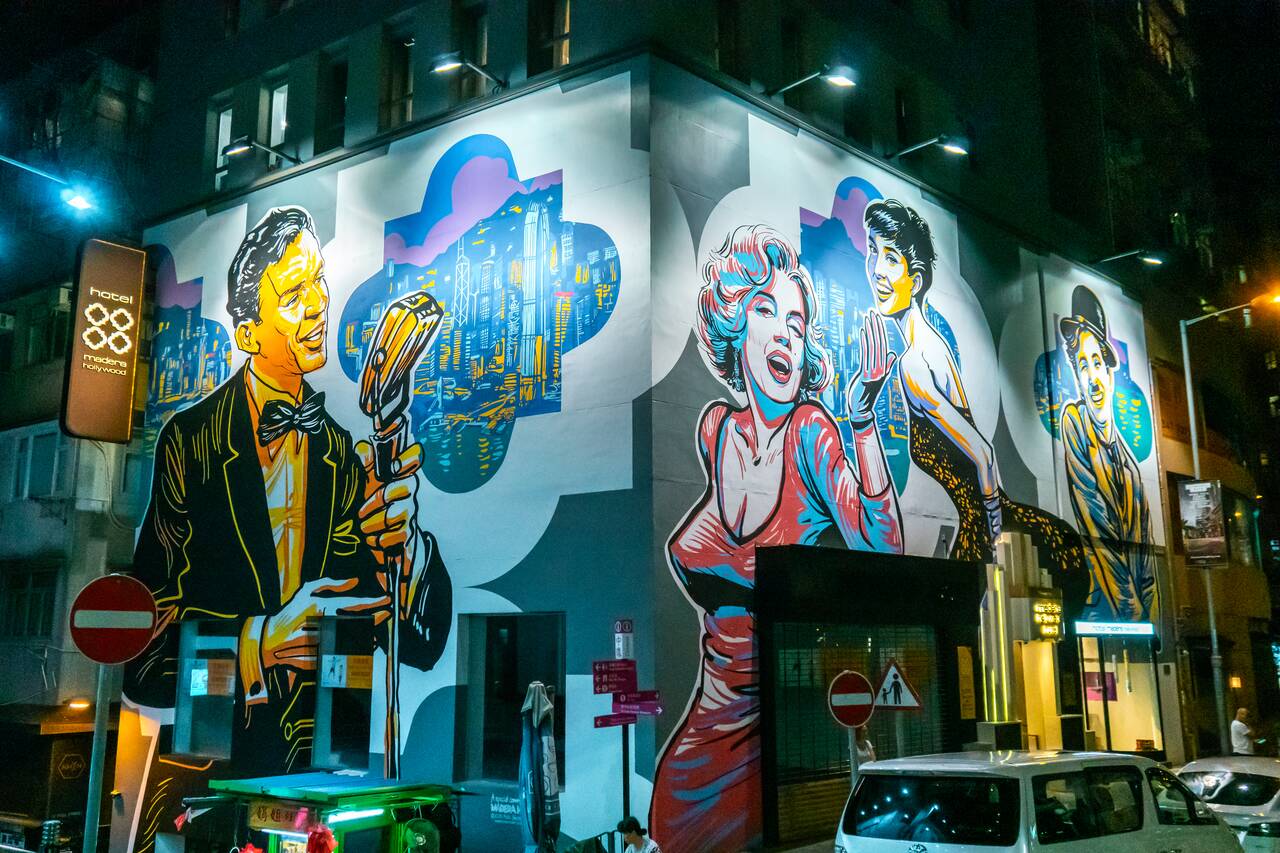 Street art at Lan Kwai Fong