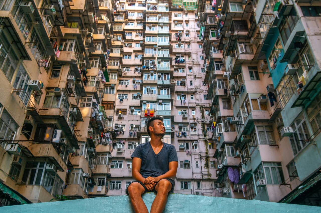 Me sitting at Yick Fat Building