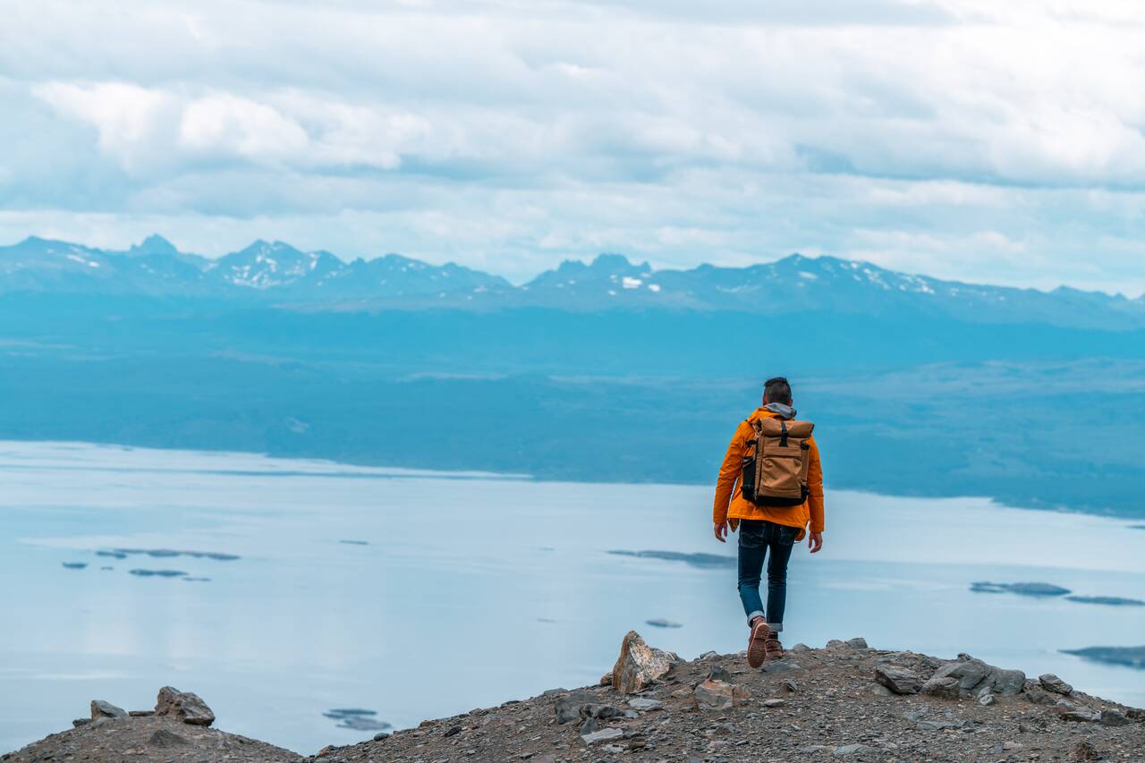 Me going hiking in Ushuaia