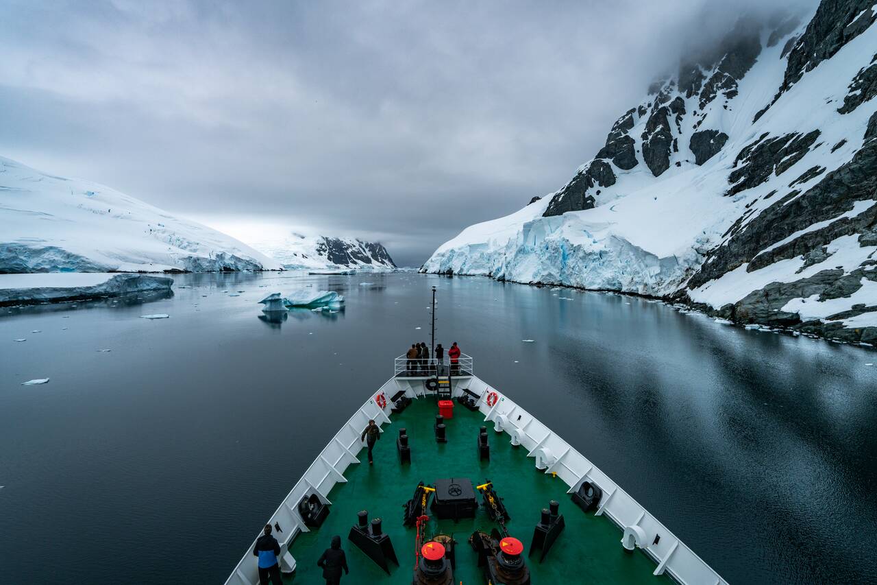 Our ship crossing Lemaire Channel