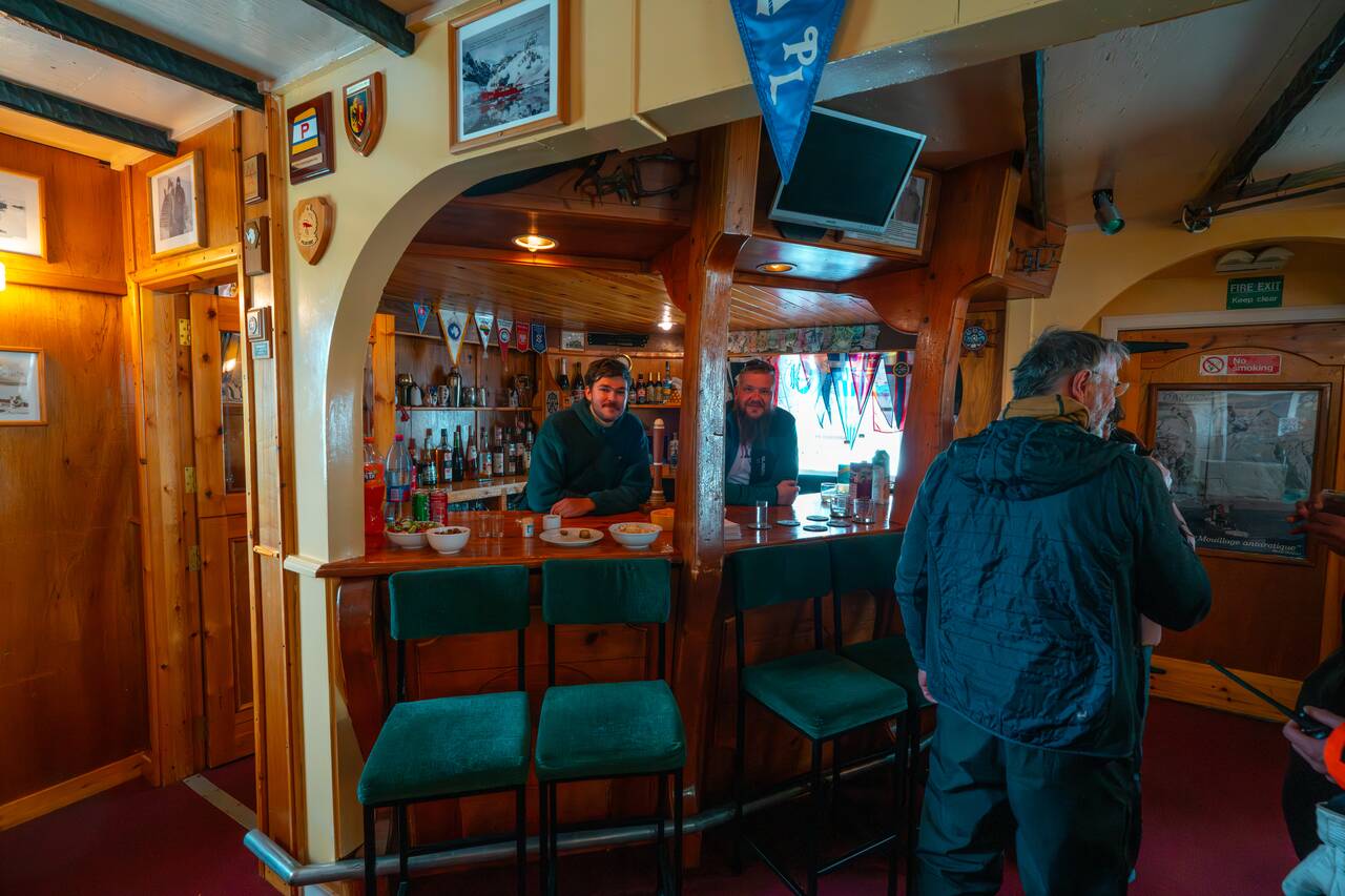 A cozy bar at Vernadsky Station in Antarctica