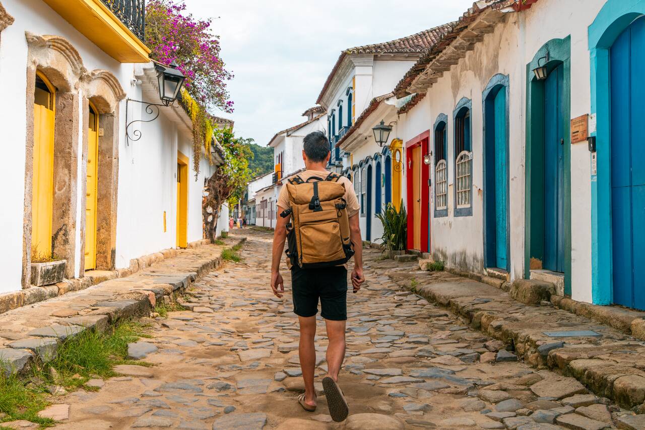 Me walking on the street of Paraty