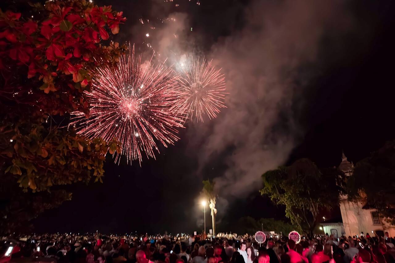 Fireworks over Paraty during NYE