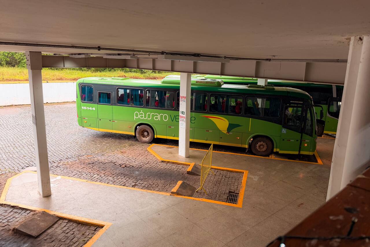 A bus at Ouro Preto Bus Terminal