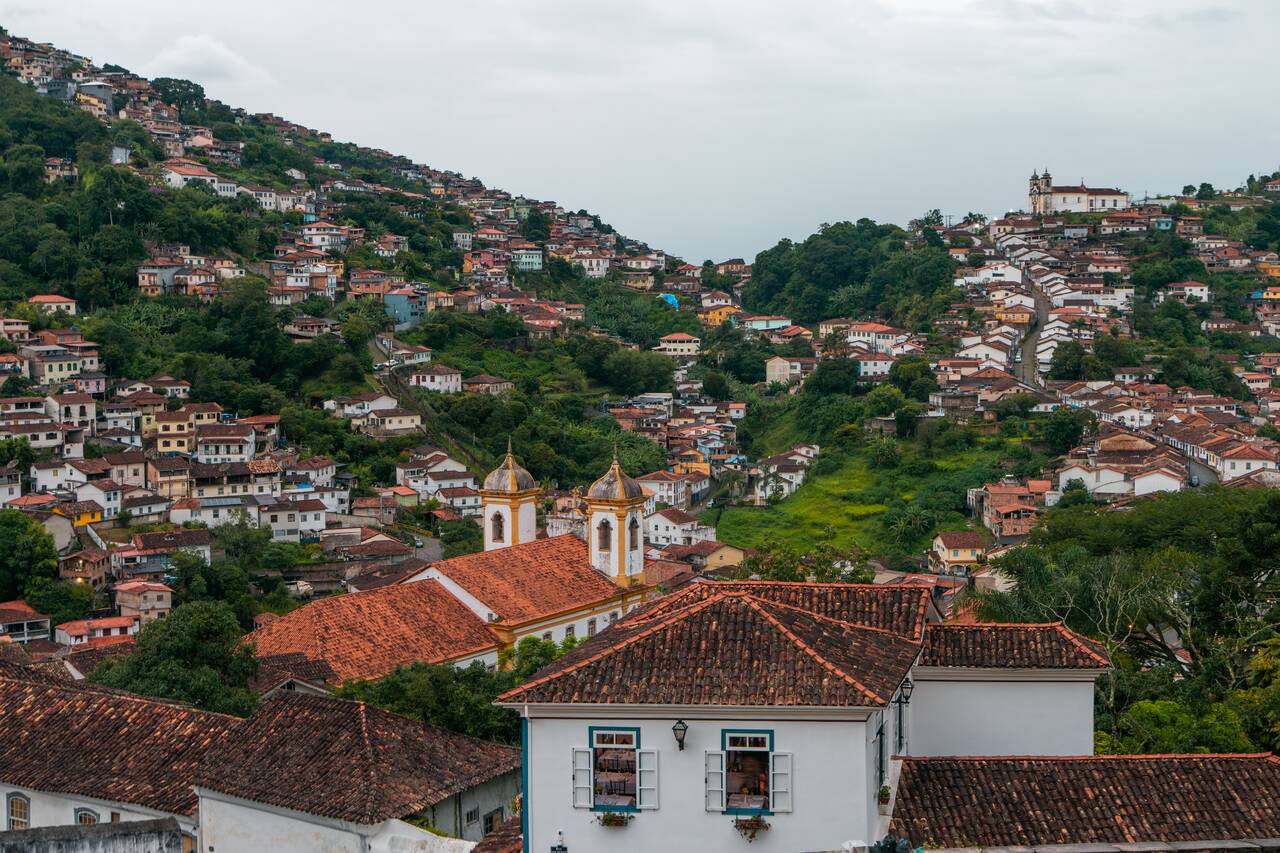 The hilly cityscape of Ouro Preto