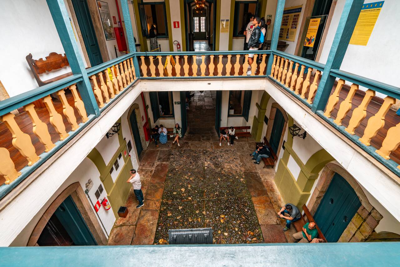 Courtyard inside Casa dos Contos Museum