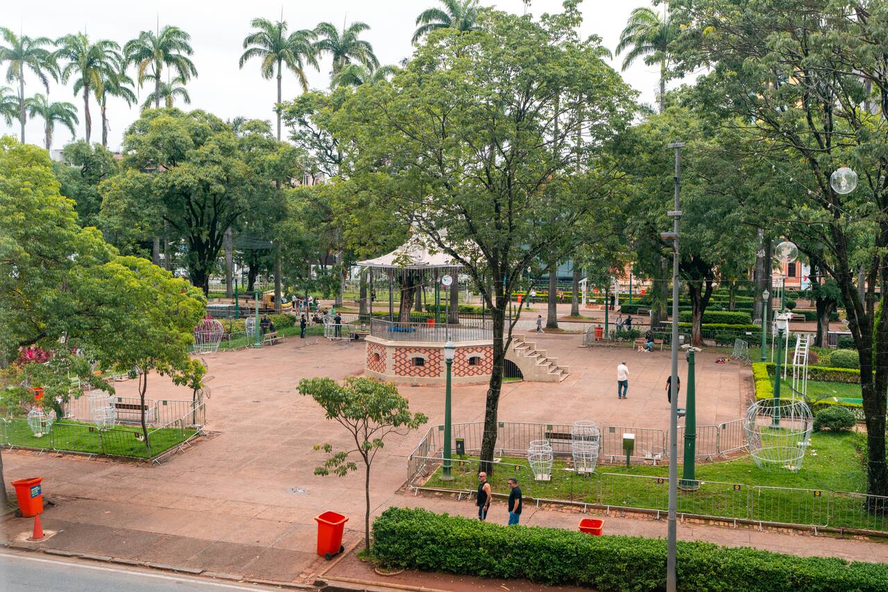 Praça da Liberdade seen from above from one of the museums around it
