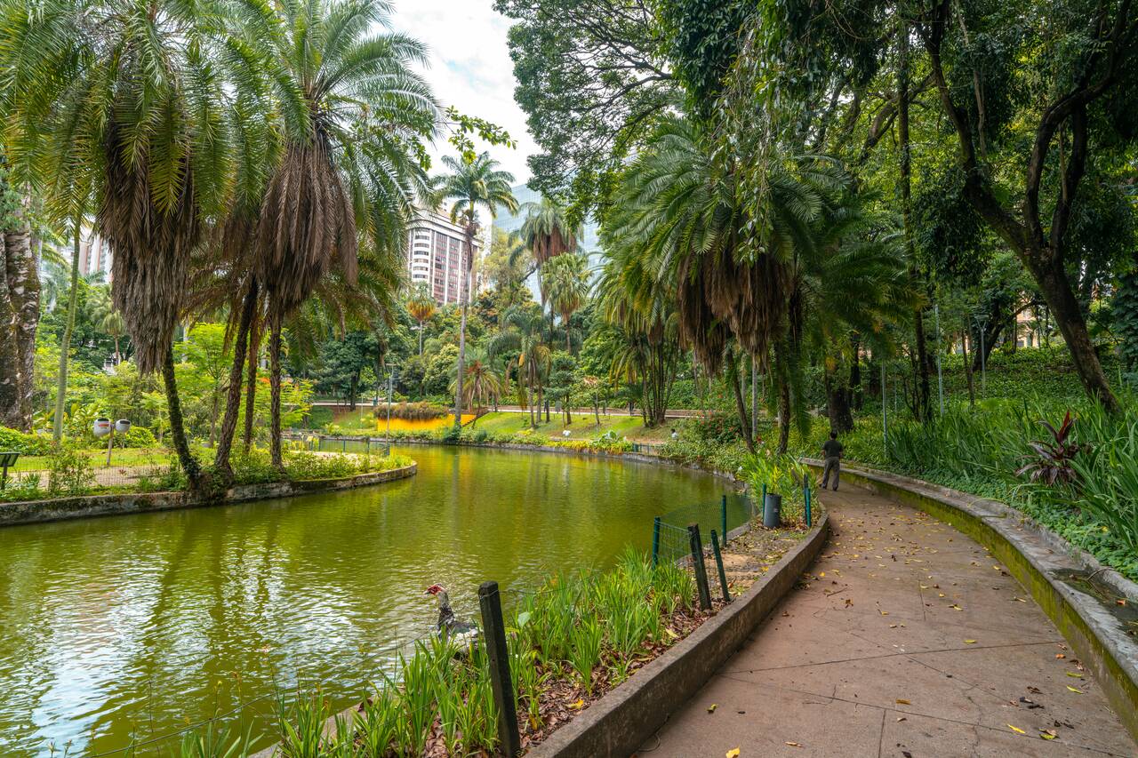 The walking path at Américo Renné Giannetti City Park