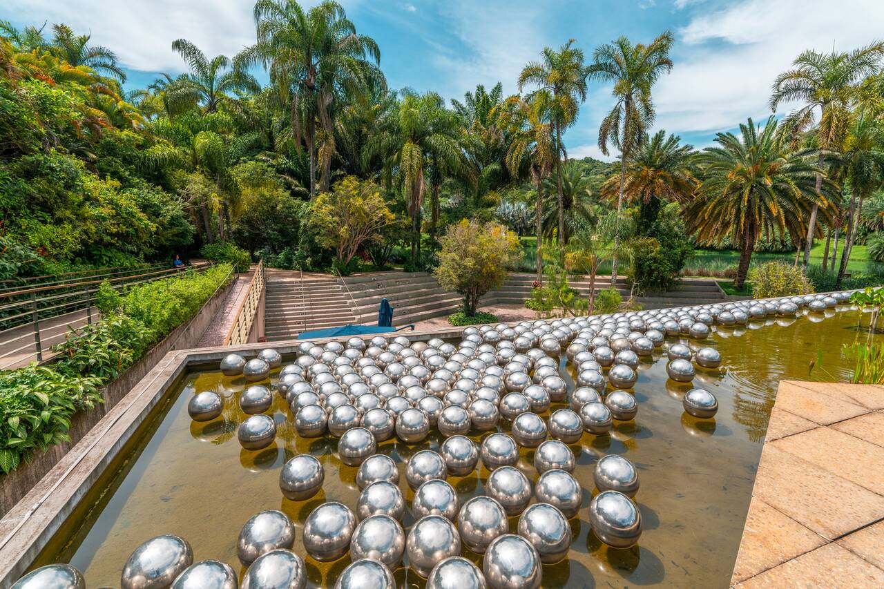 Yayoi Kusama art installation on top of Adriana Varejรฃo Gallery