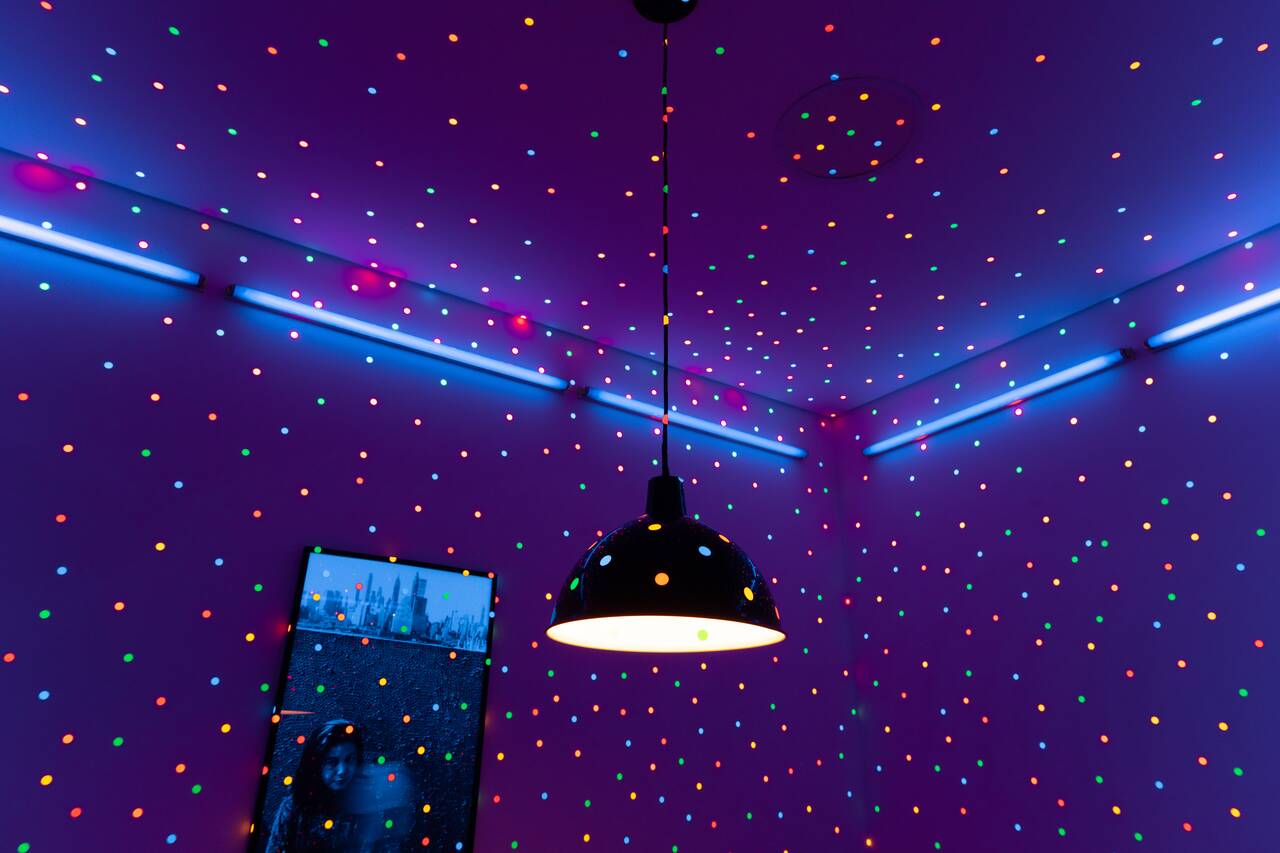 A closer look of Dots Obsession at Yayoi Kusama Gallery