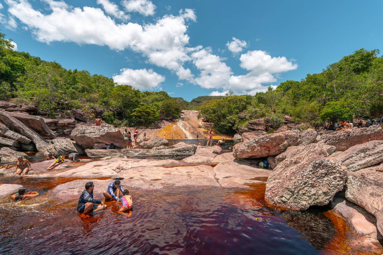 The swimming areas at Ribeirão do Meio