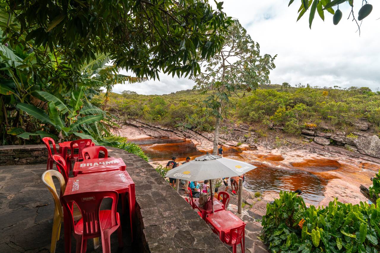 a cafe at Poço do Diabo