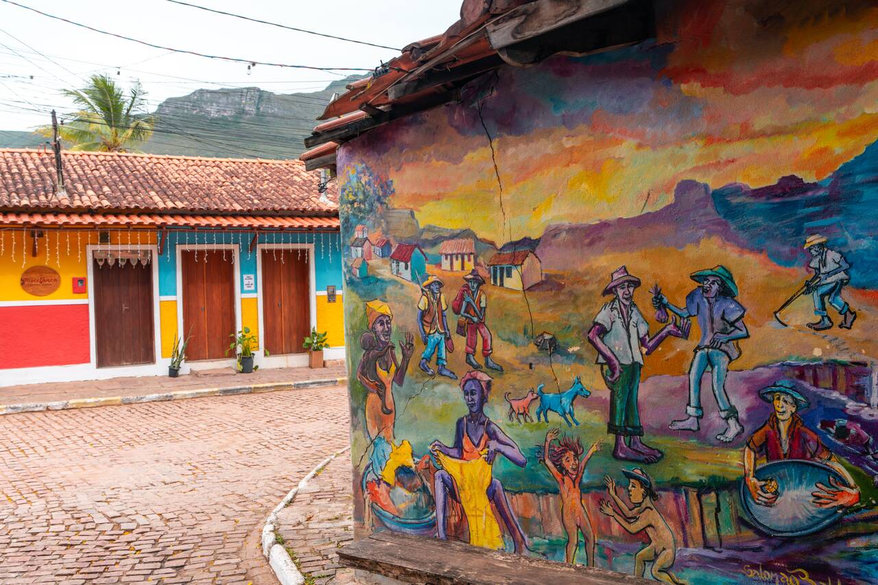 Colorful murals at Capão