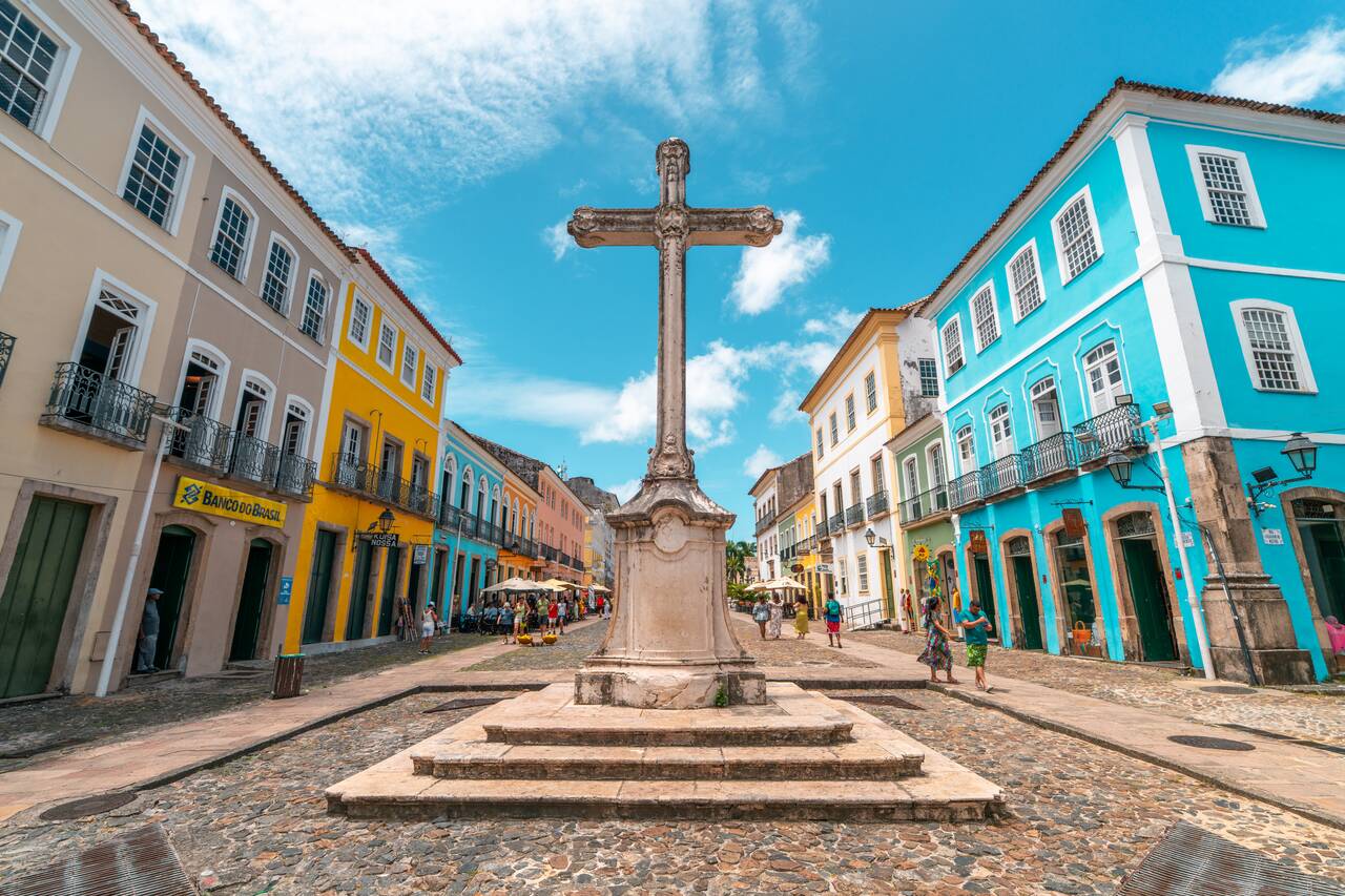 The cross in front of Church and Convent of São Francisco