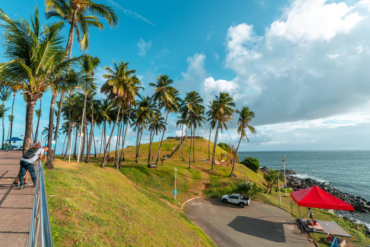 Morro do Cristo viewpoint seen from the road