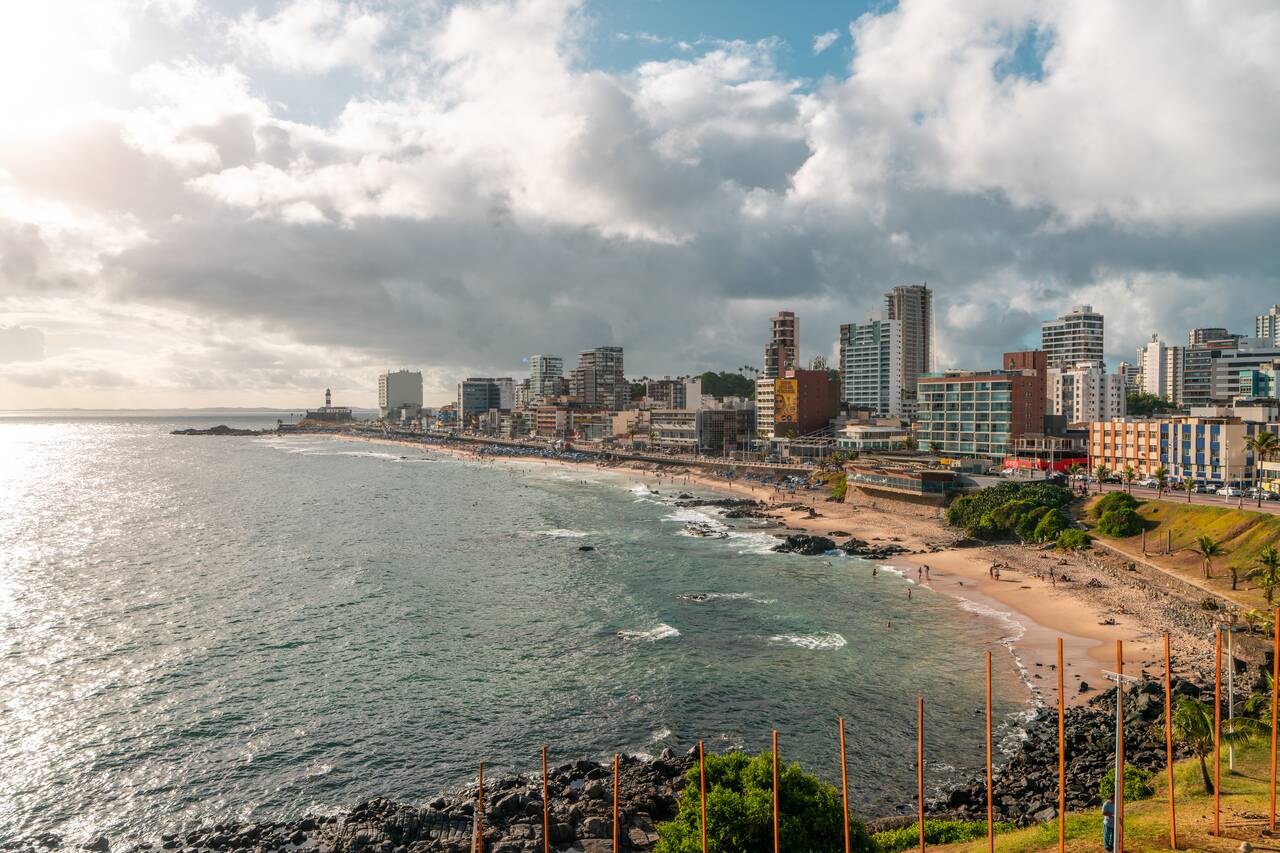 The view of Barra Beach seen from Morro do Cristo
