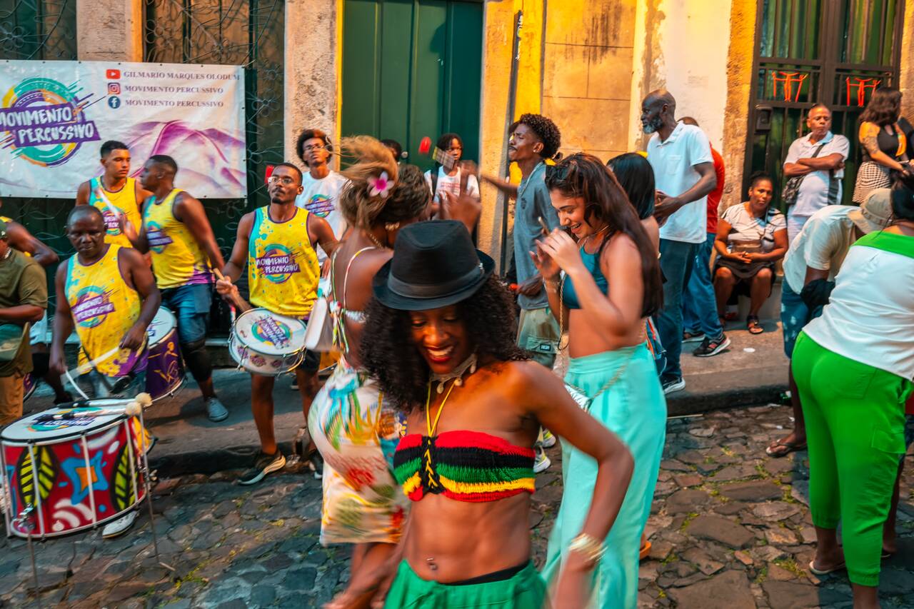 People dancing on the streets in Salvador