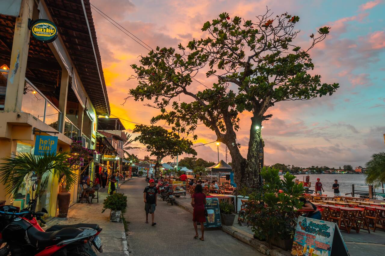 Lively riverfront walkway in Barreirinhas