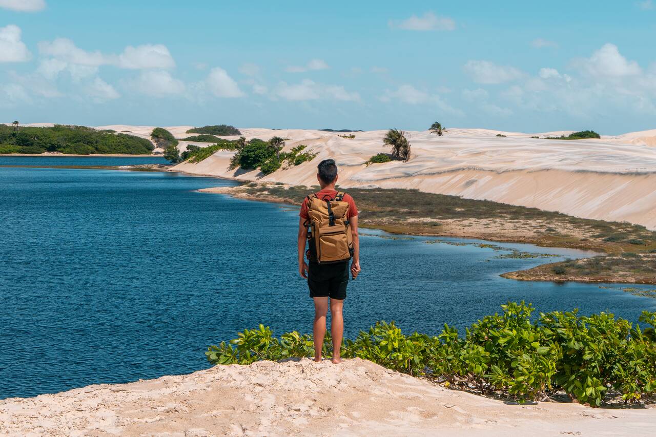 Me looking at Lagoa da Esperança