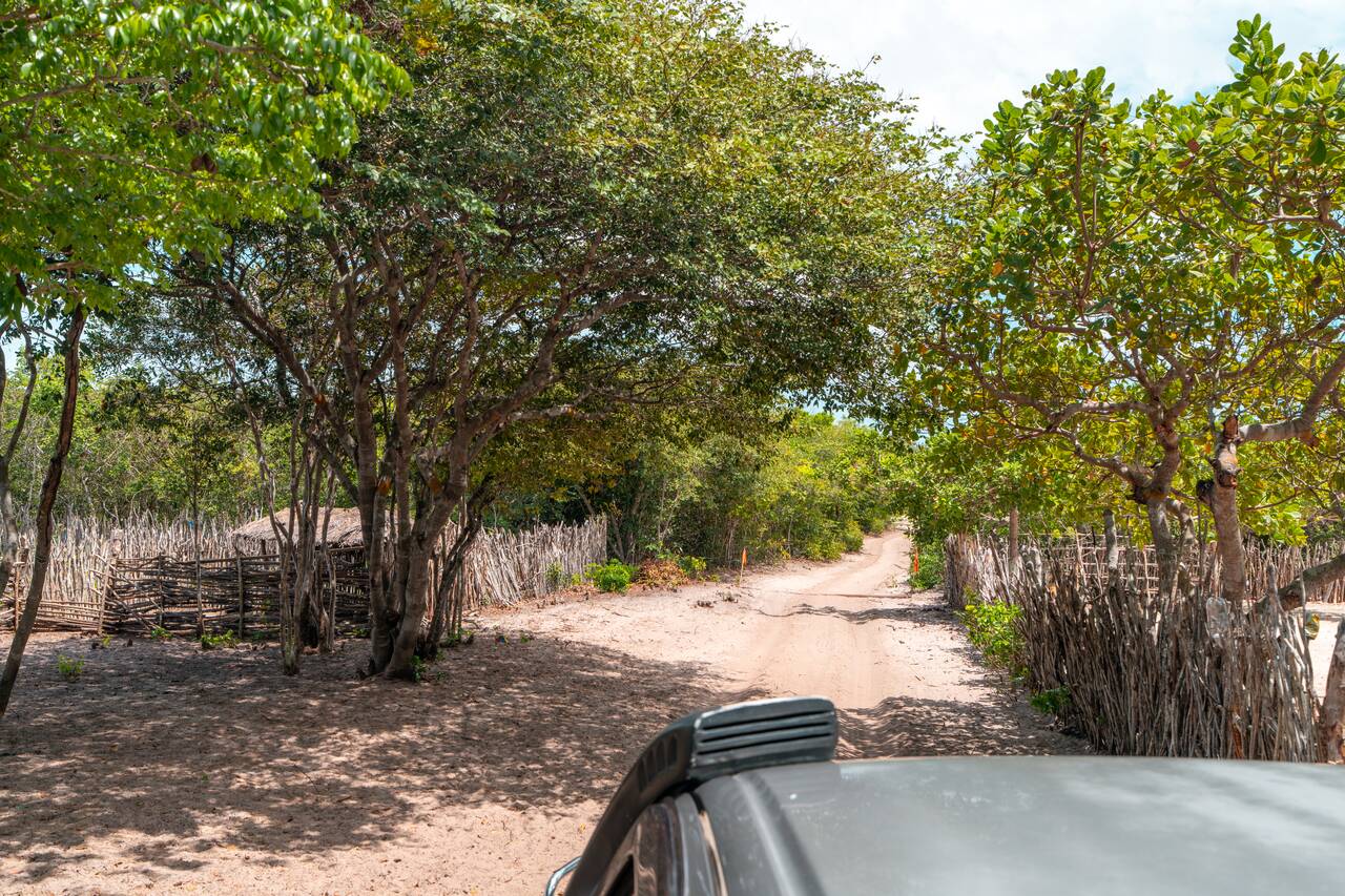 View from a jeep riding through Lençóis Maranhenses National Park
