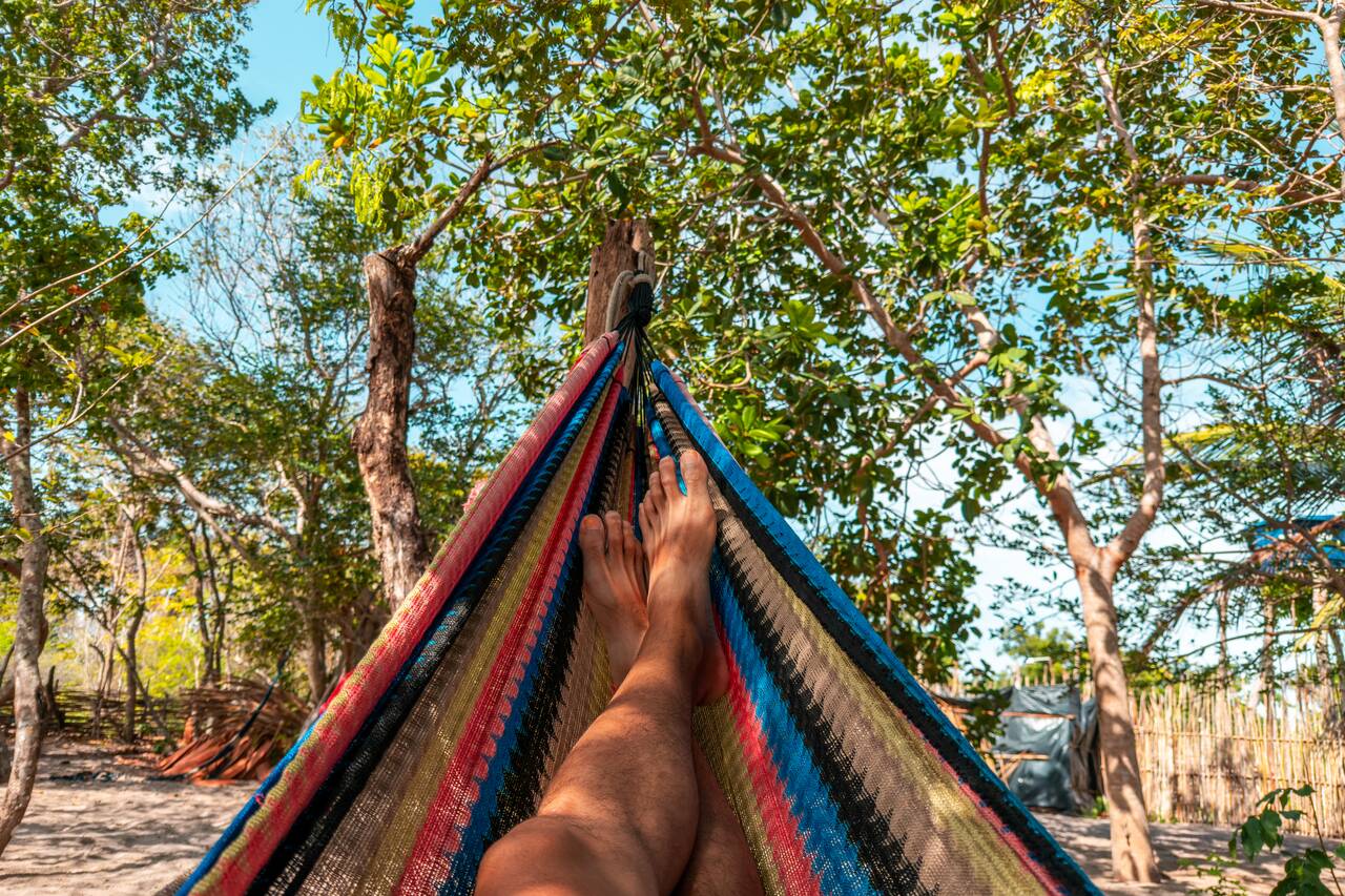 Me in a hammock in Lençóis Maranhenses
