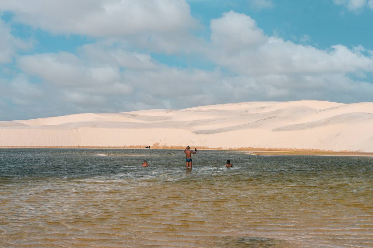 People swimming at Lagoa Azul