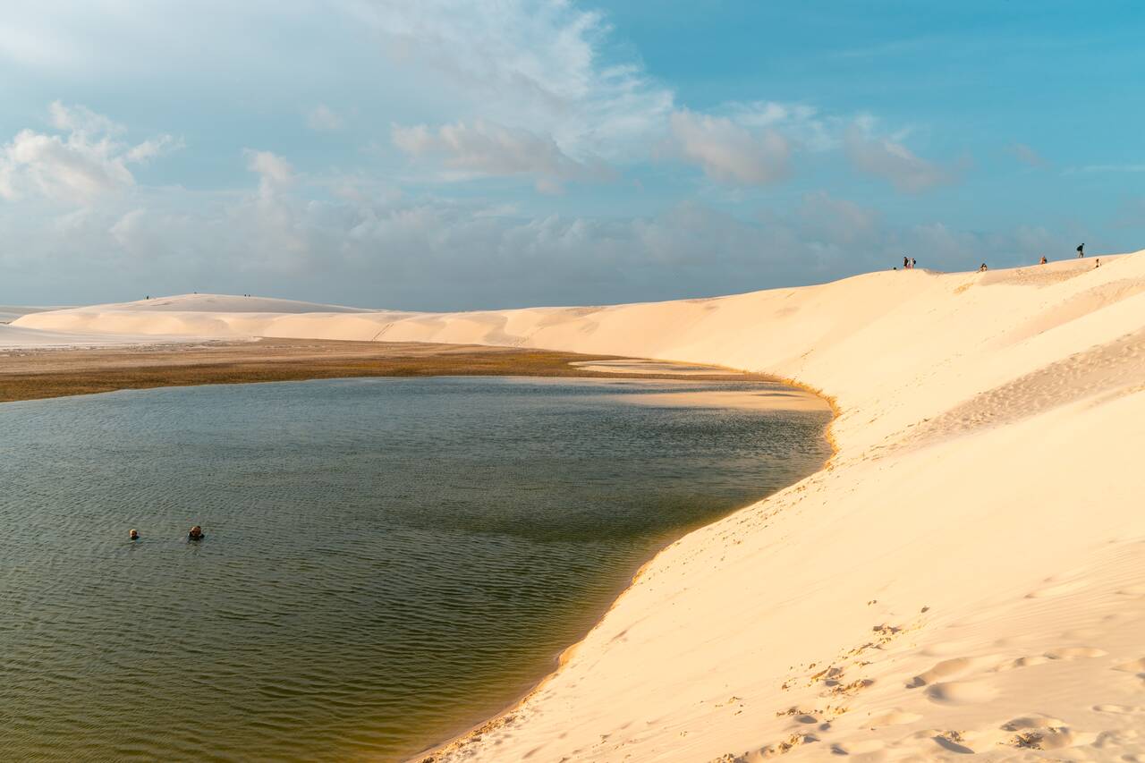 Sunset seen from on top of a sand dune near Lagoa Bonita