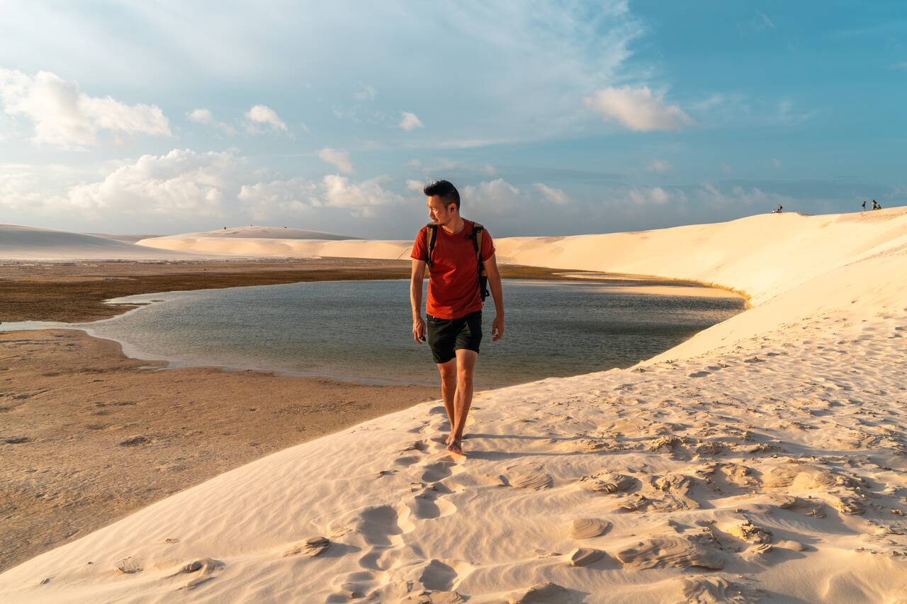 Me walking away from sunset at Lagoa Bonita