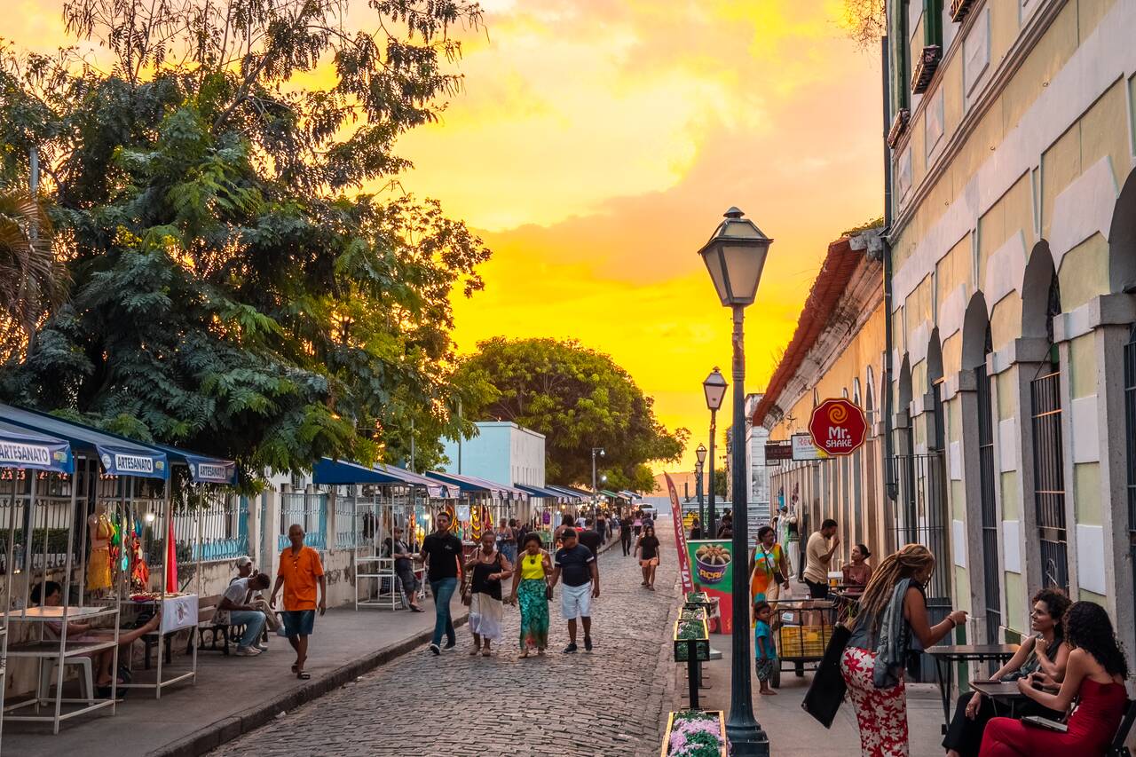 Sao Luis street at sunset