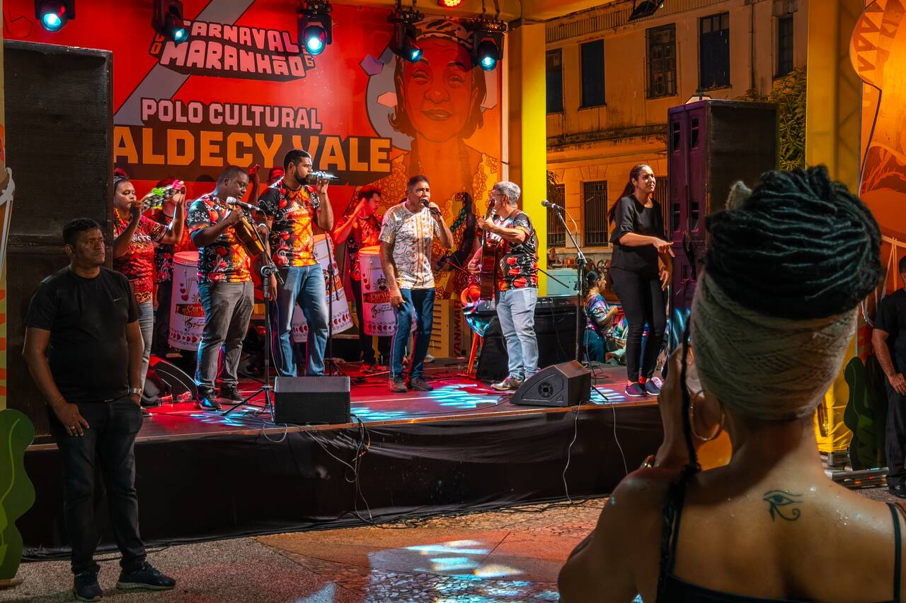 People watching a concert at Plaza Nauro Machado in Sao Luis