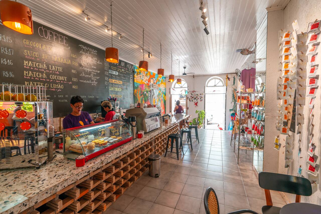 The bar area at Café Guará
