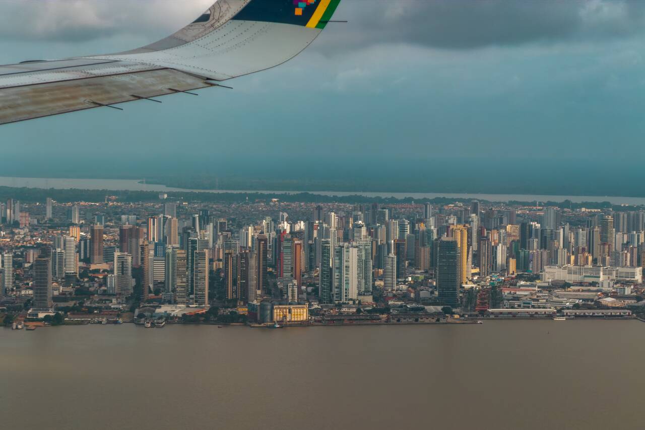 Belem cityscape seen from the plane