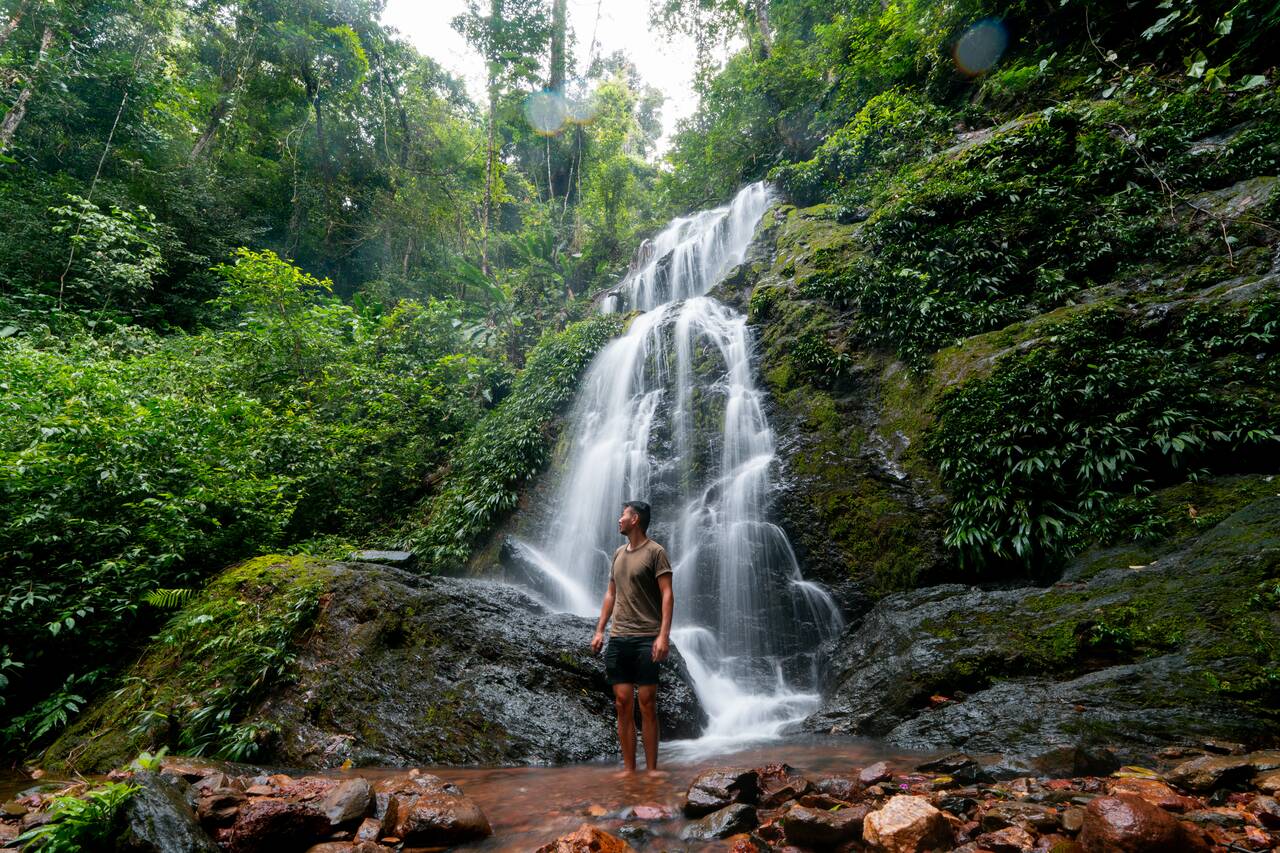 Me standing in front of another waterfall at Brownsberg