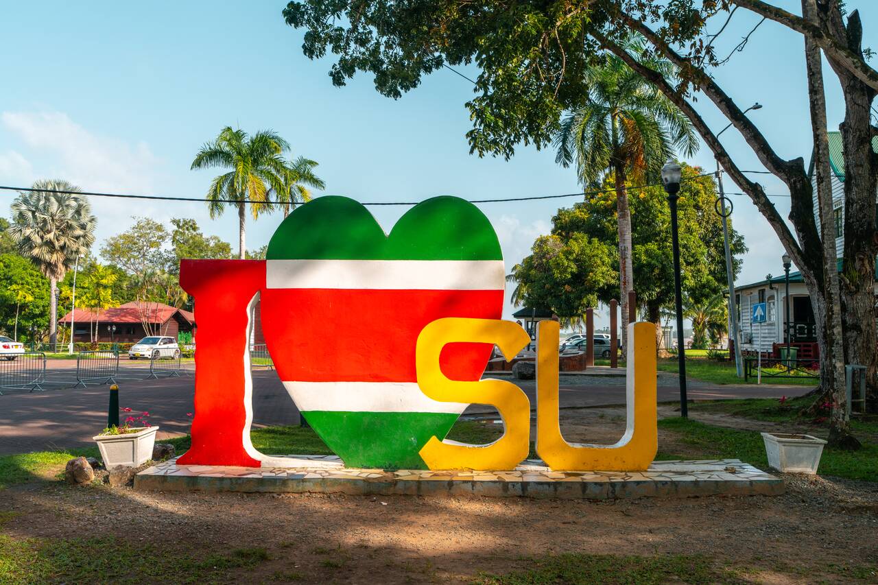 I love Suriname sign at Historic Inner City
