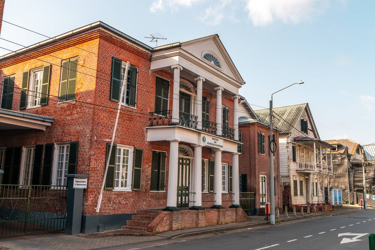 Old colonial buildings around Independence Square