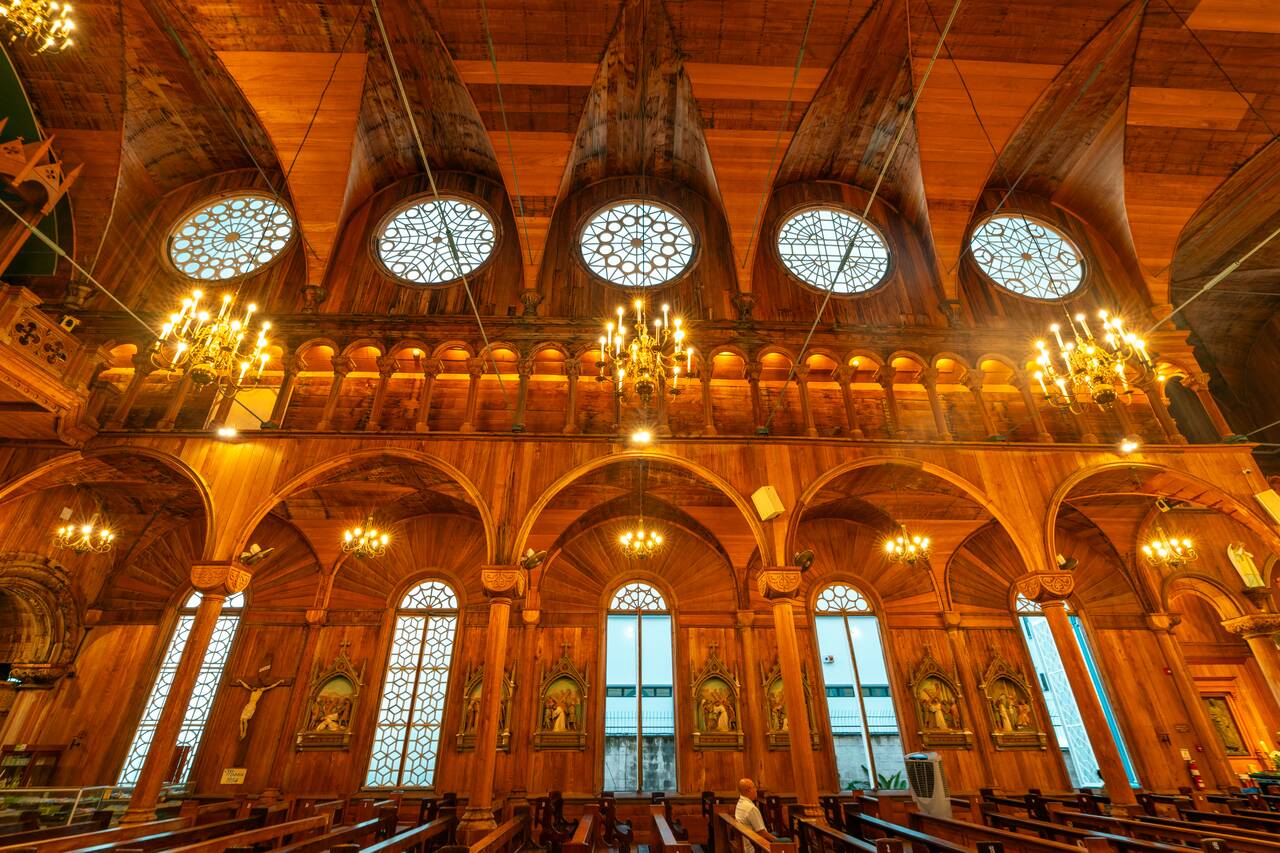 The wooden walls of Saint Peter and Paul Basilica of Paramaribo