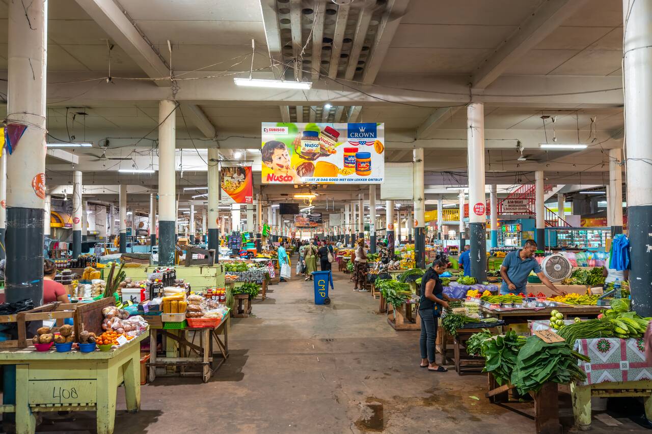 Inside the Central Market in Paramaribo