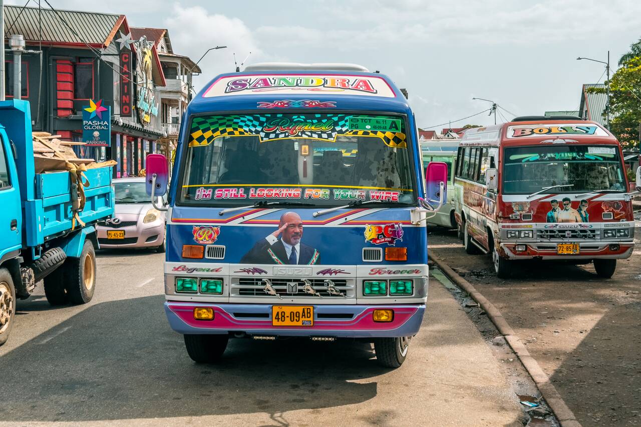 A local bus in Paramaribo