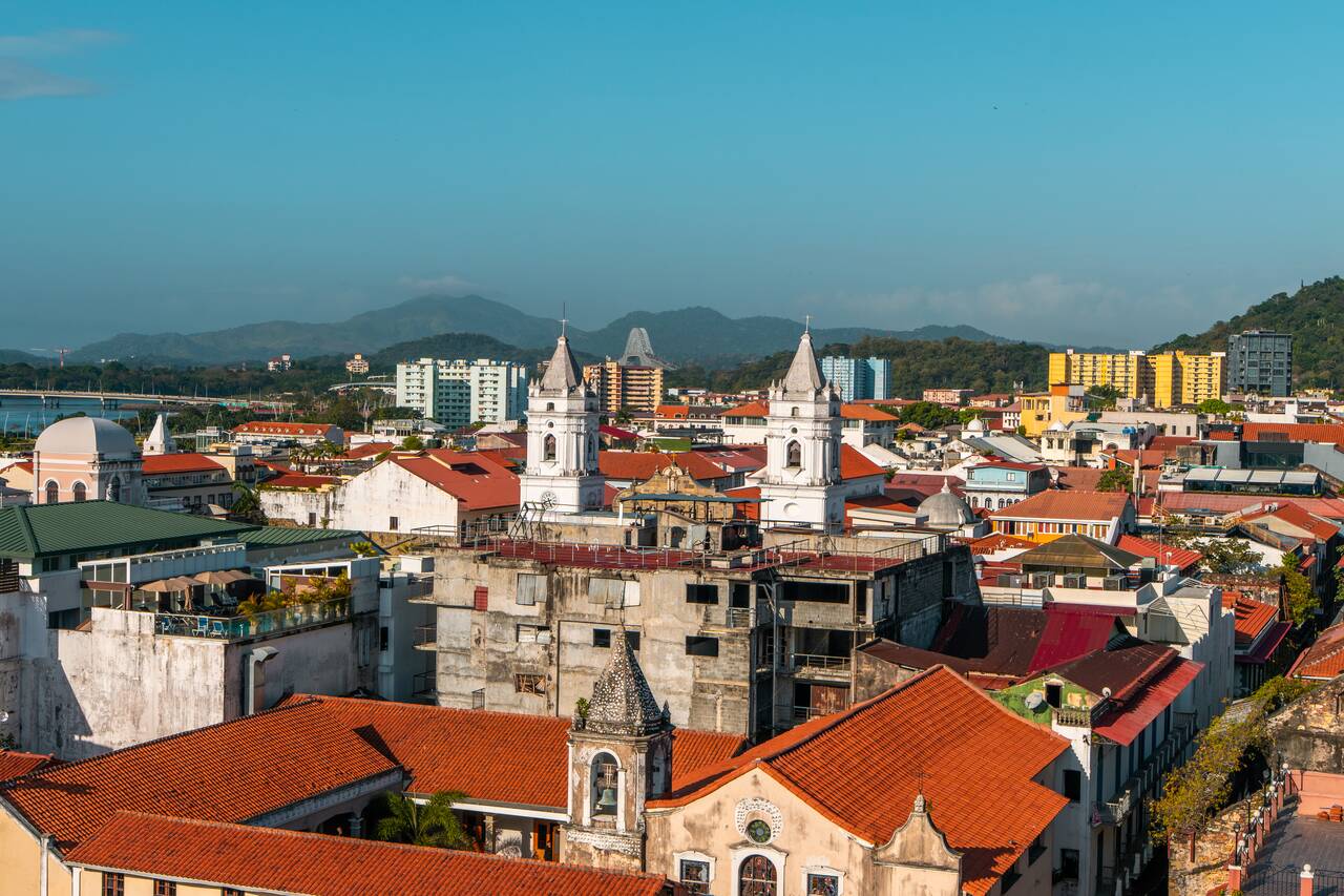 Panama City cityscape on a clear day