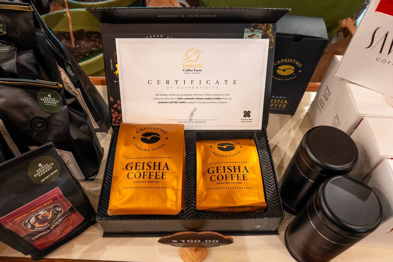 Display at Geisha Coffee