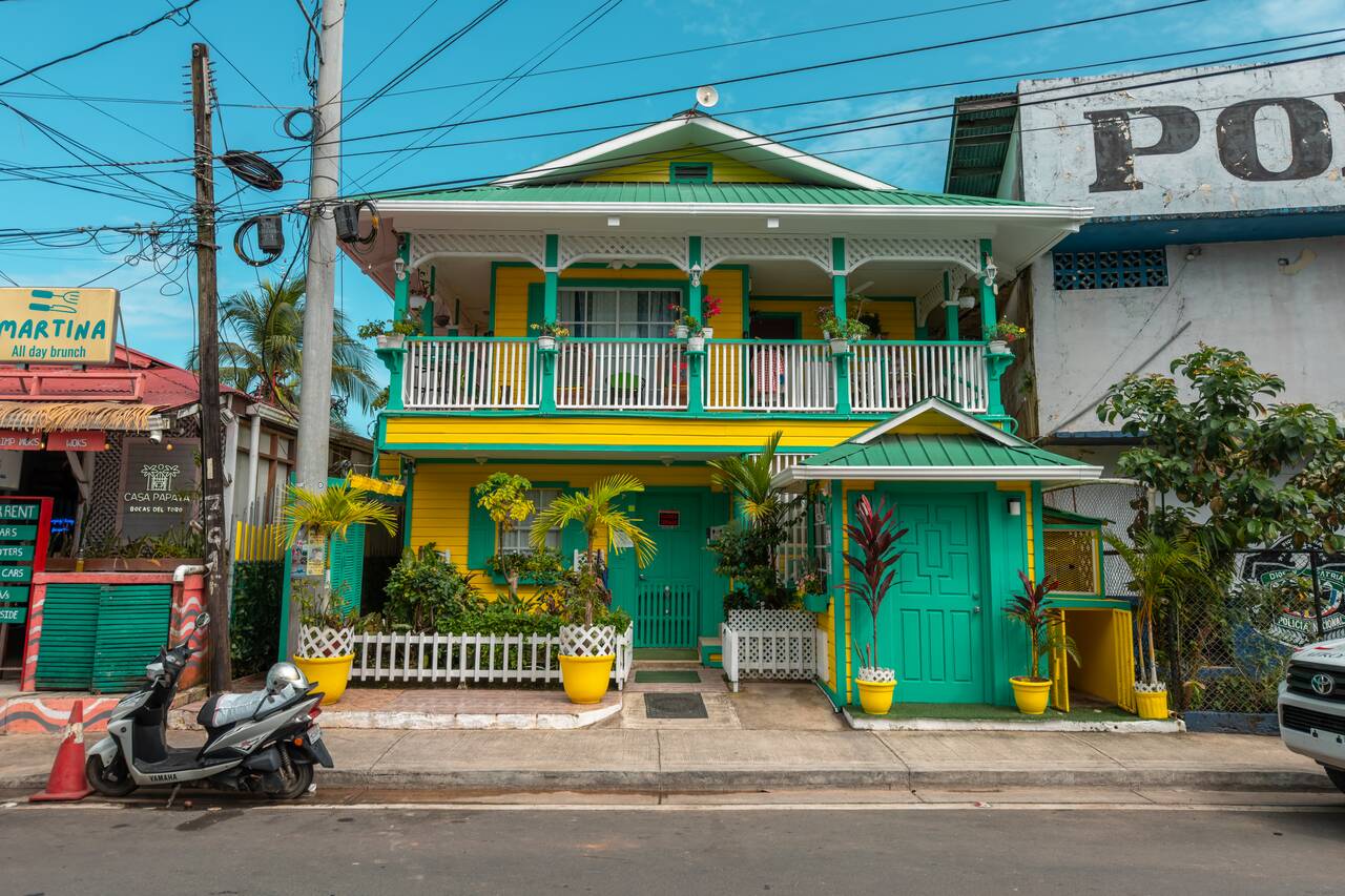 Yellow colored architecture at Bocas Town